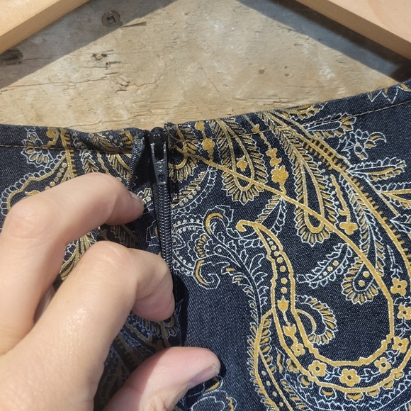 Vintage ALGO Made In Canada 🇨🇦Elegant Paisley Print Denim  Dress - Picture 5 of 7